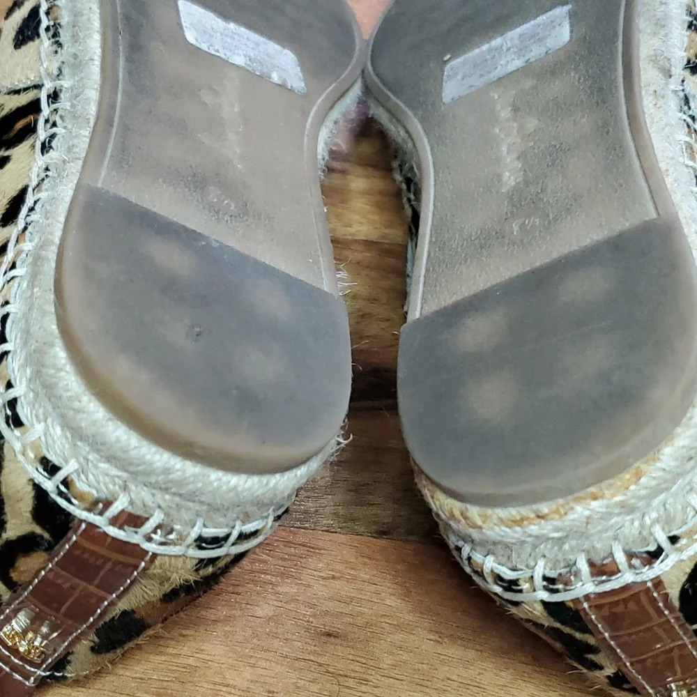 Sam Edelman Khloe Calf Hair Espadrille Leopard Print Leather 8.5